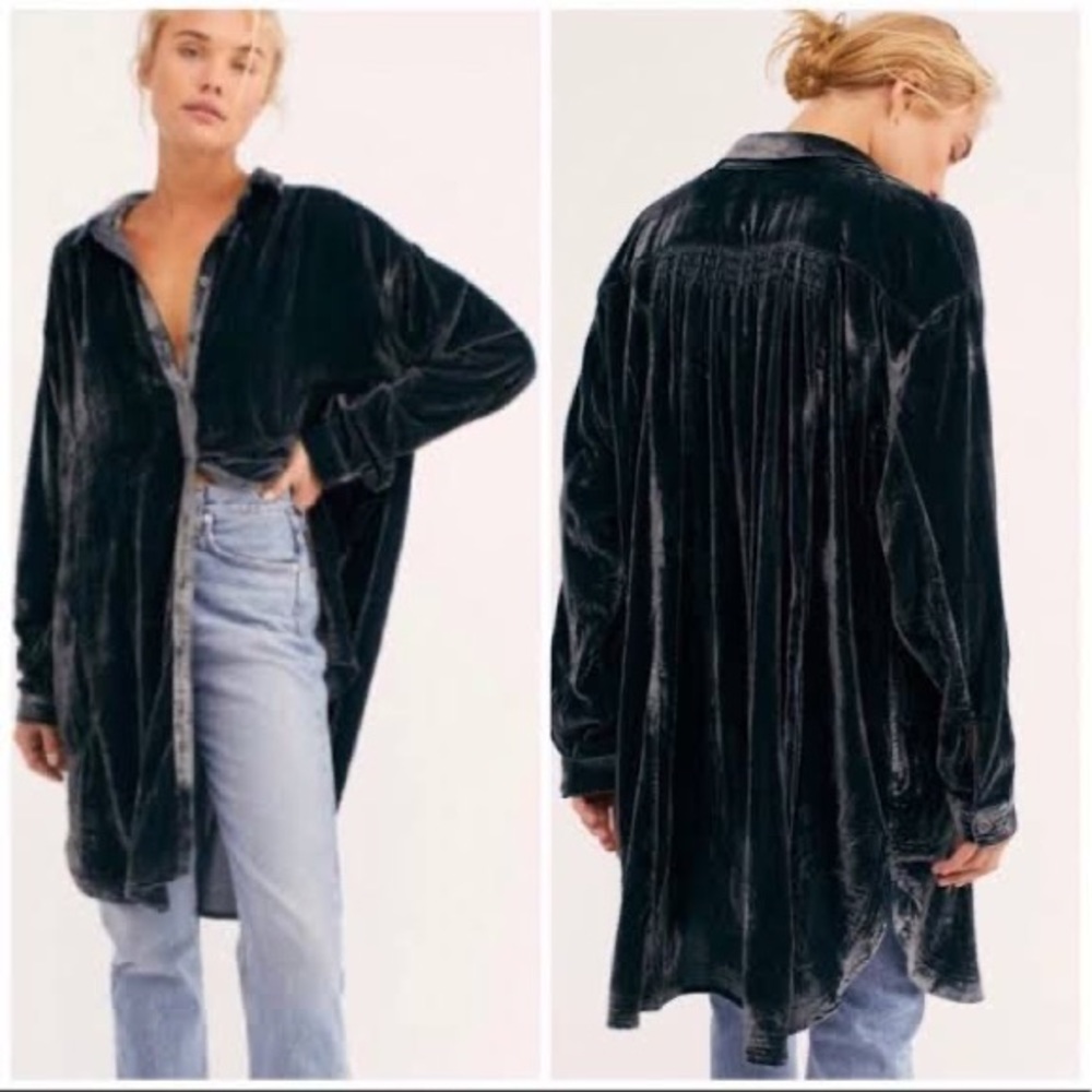 Free People XL Sorrento Velvet Maxi Top